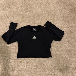 Adidas black long sleeve crop - NWOT